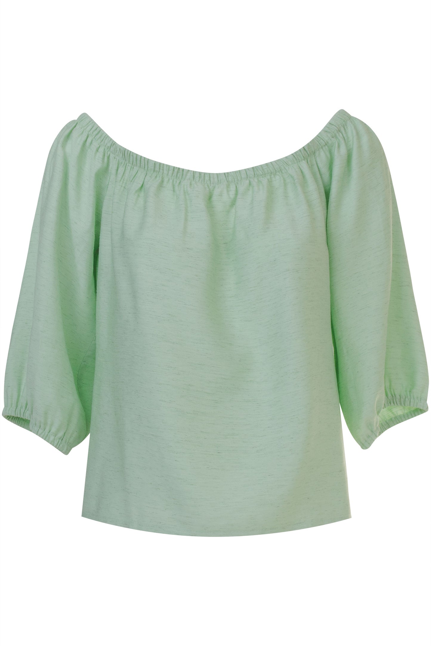 Blusa Viscolinho Misto Ombro a Ombro Verde