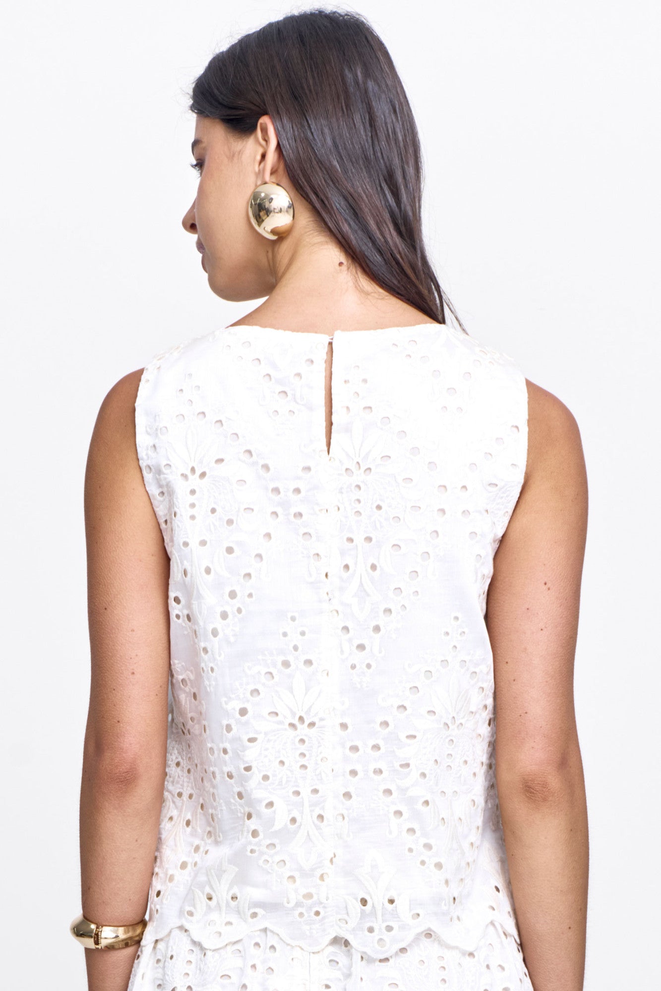 Regata Liocel Misto Bordado Gota nas Costas Off White