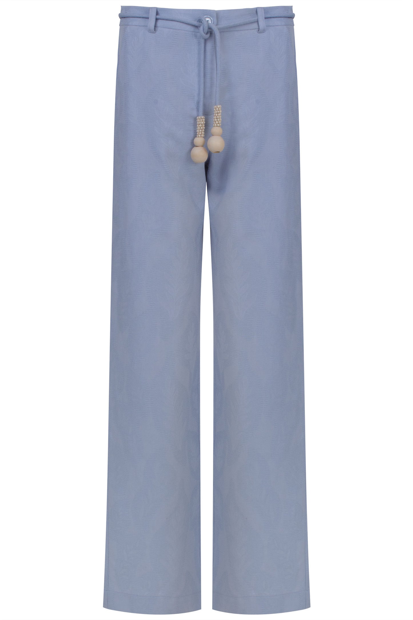 Calça Viscolinho Estampada Reta Azul