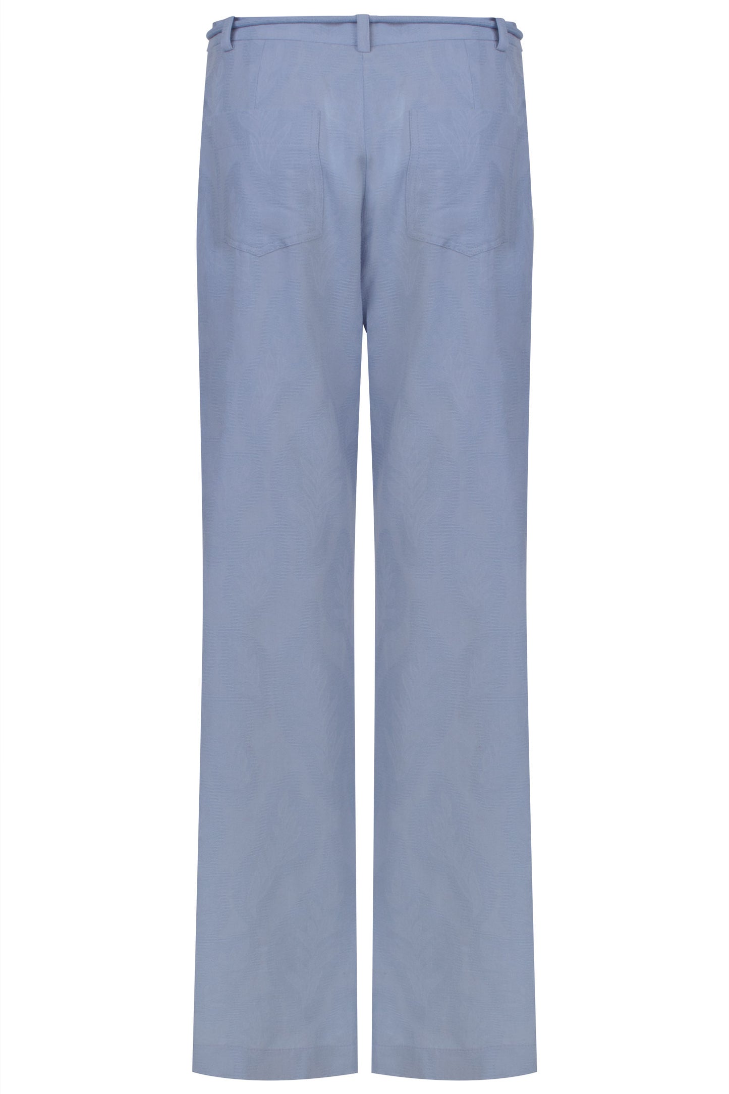 Calça Viscolinho Estampada Reta Azul