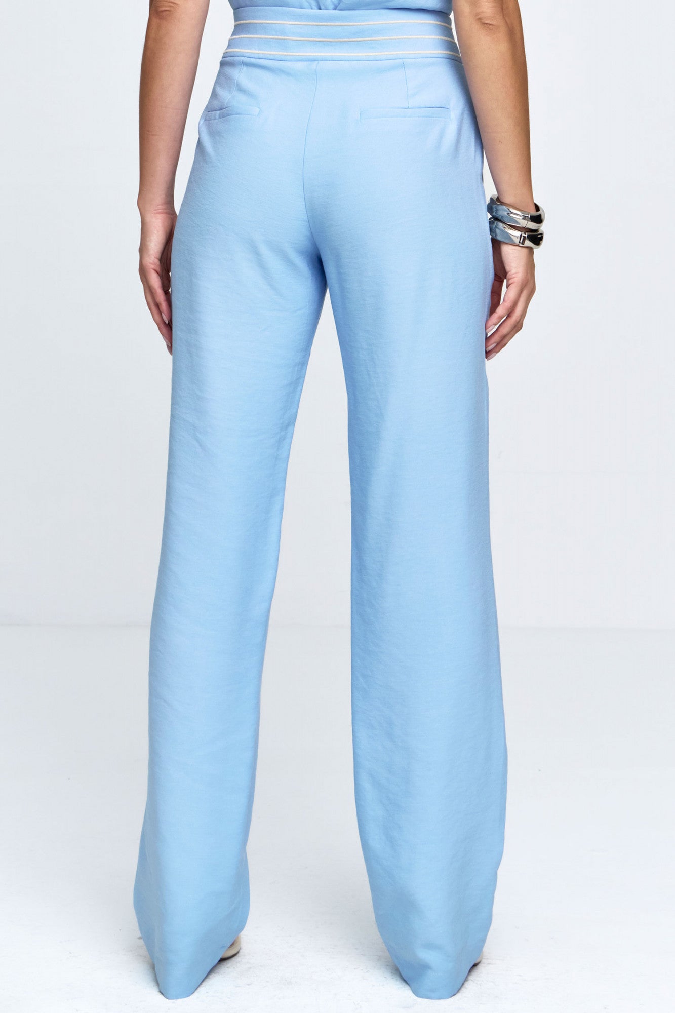Calça Alfaiataria Bordado Azul