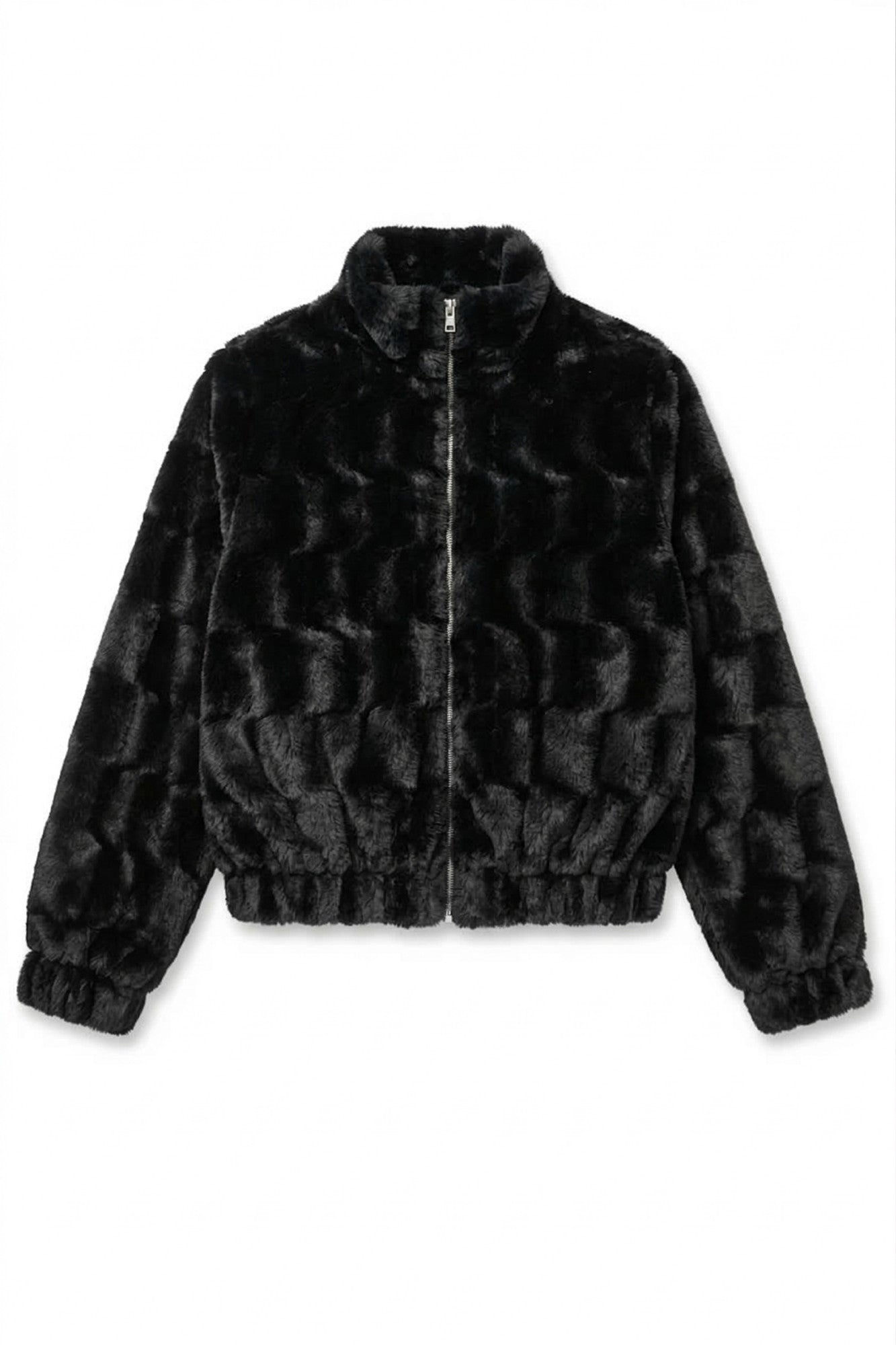 Jaqueta Teddy Feminina Marrom Peluciada Preto