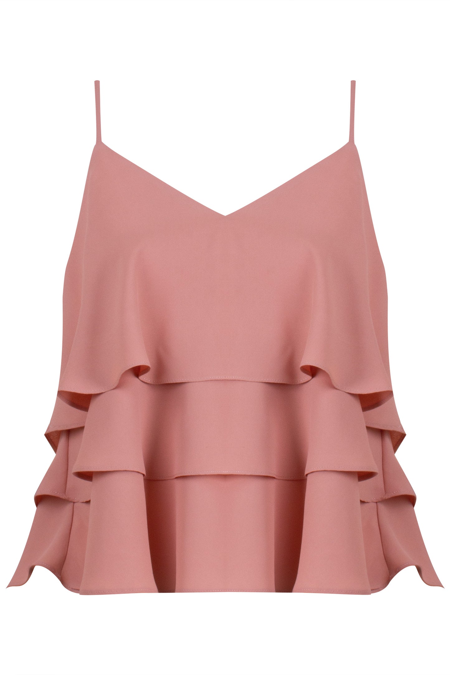 Blusa Crepe Alça Fina com Babados