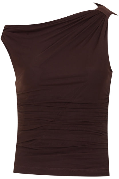 Blusa Feminina Assimétrica Tule com Franzido