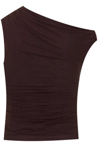 Blusa Feminina Assimétrica Tule com Franzido