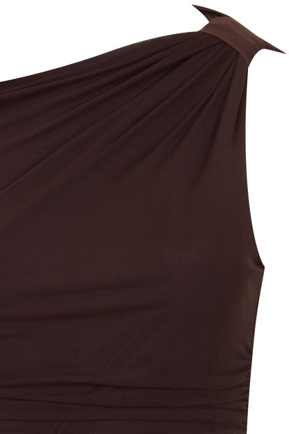 Blusa Feminina Assimétrica Tule com Franzido