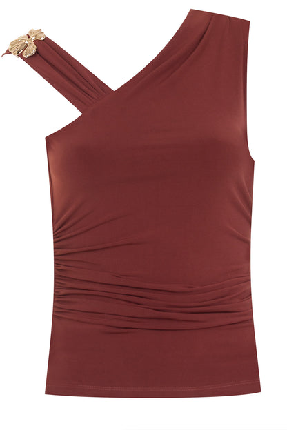 BLUSA MALHA C/FRANZIDO DET. ALÇA