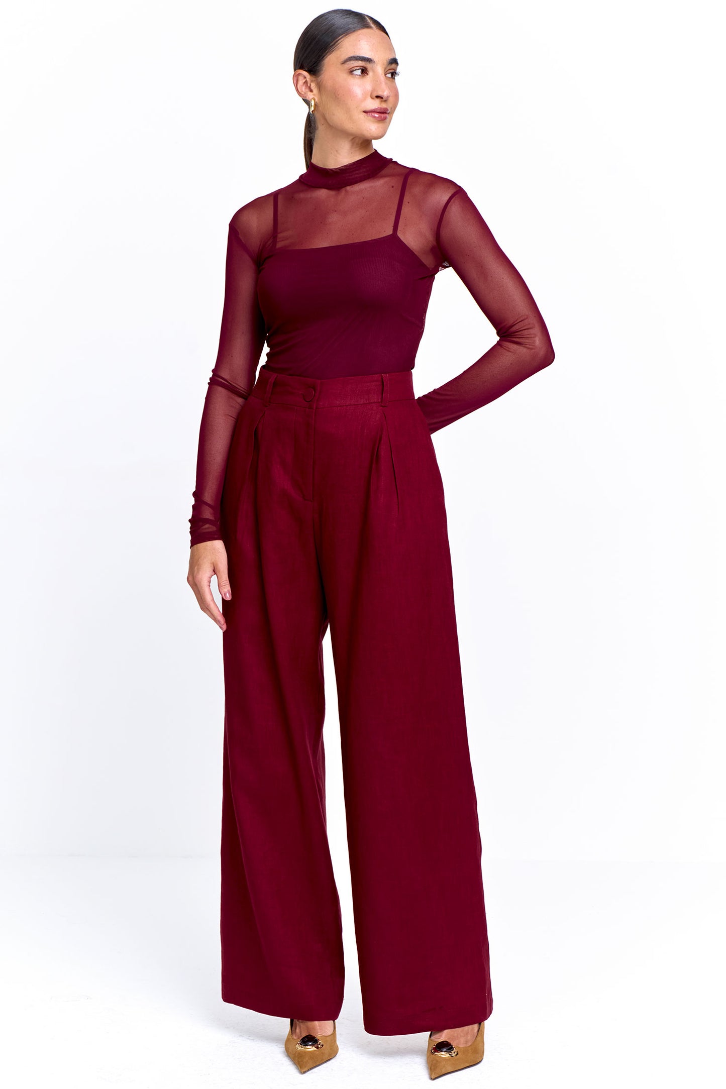 Blusa Feminina Tule Manga Longa com Combinaçao