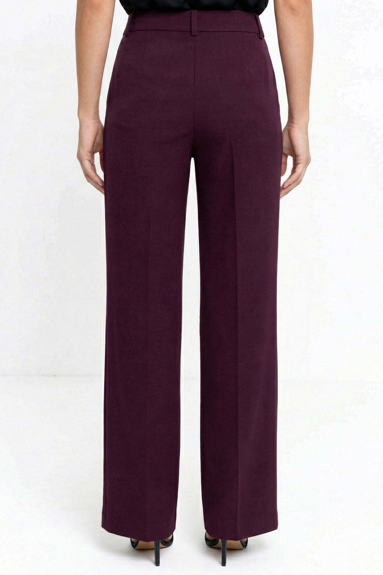 Calça Malha Crepe Feminina com Bolsos Vinho