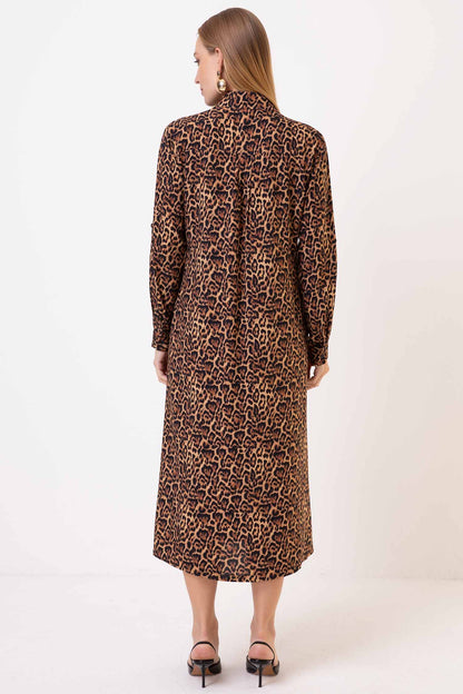Vestido Viscocrepe Chemise Animal Print