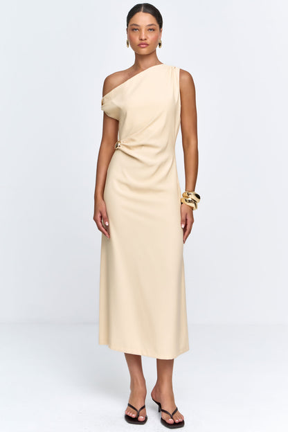 Vestido Alfaiataria Detalhe Passante Amarelo