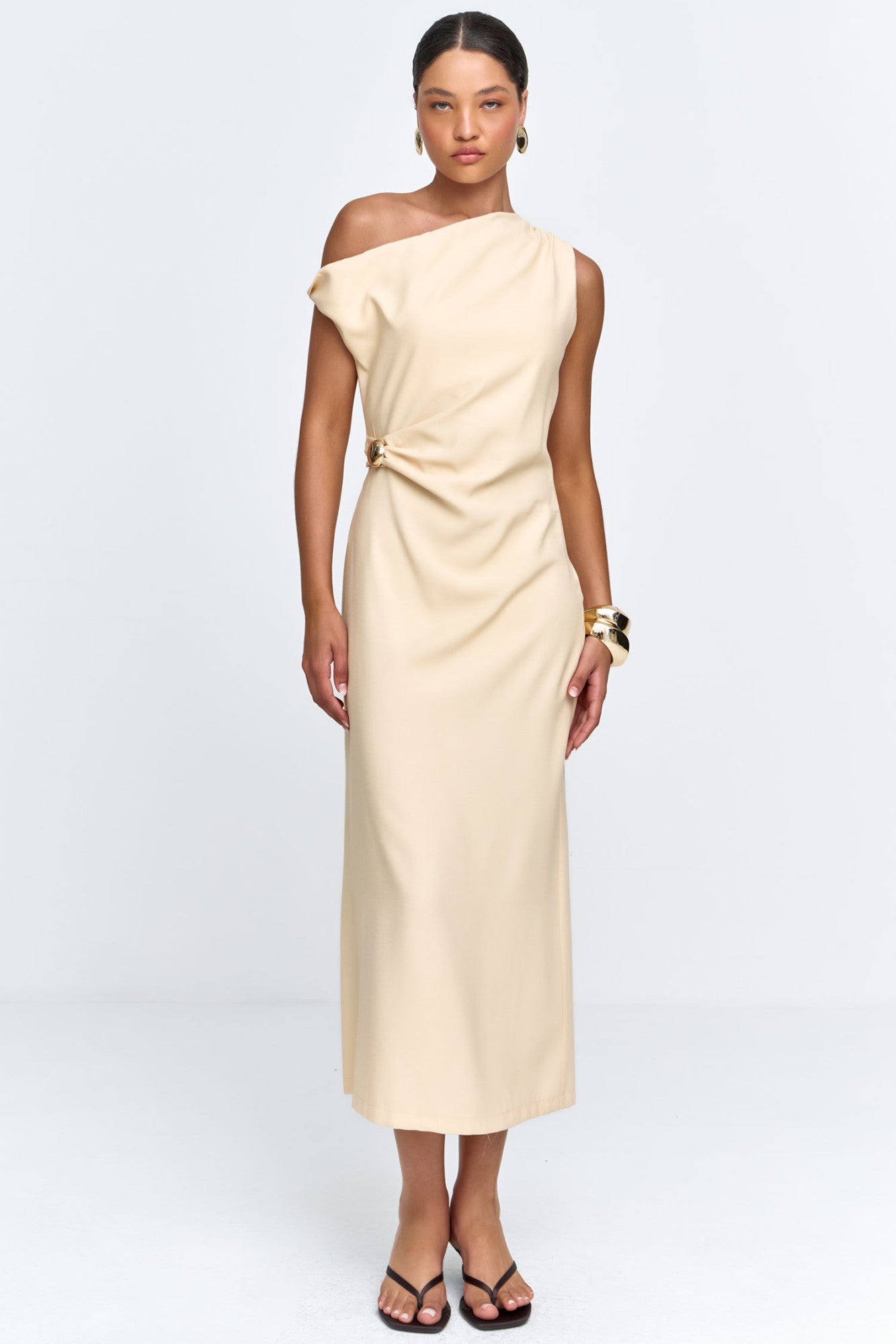 Vestido Alfaiataria Detalhe Passante Amarelo