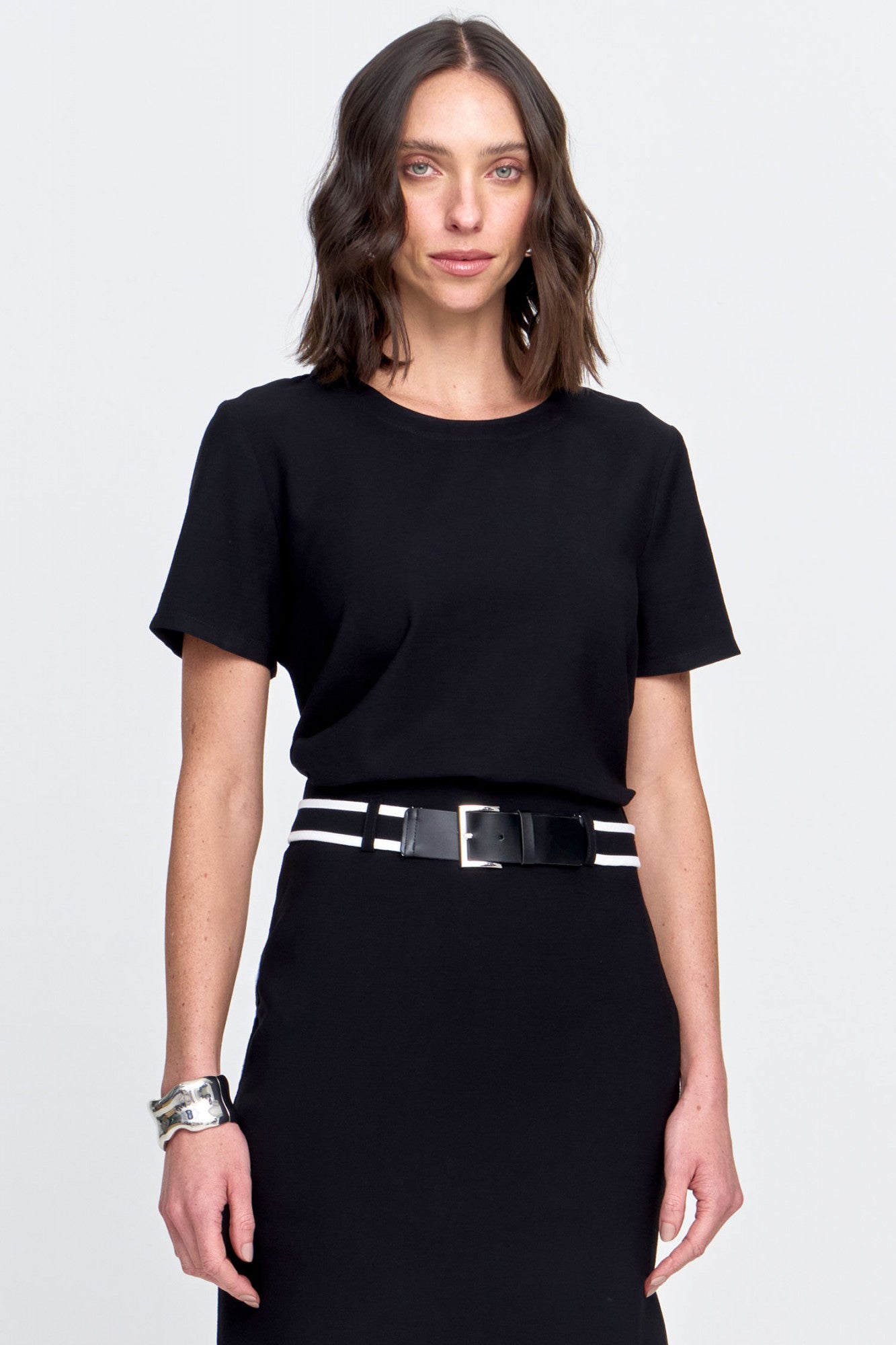 Blusa Alfaiataria Detalhe Vivo Preto