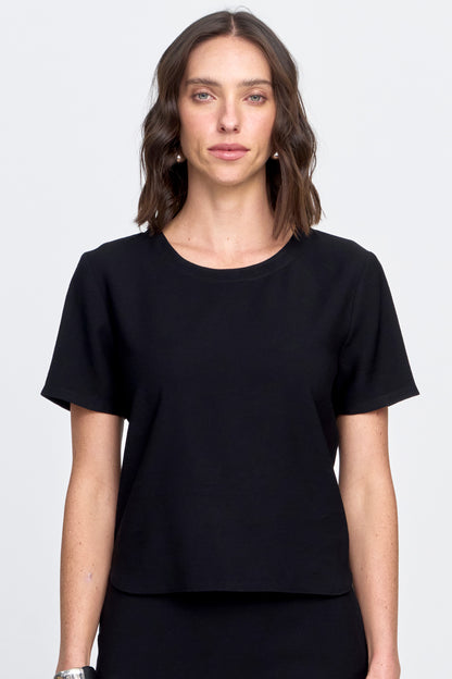 Blusa Alfaiataria Detalhe Vivo Preto