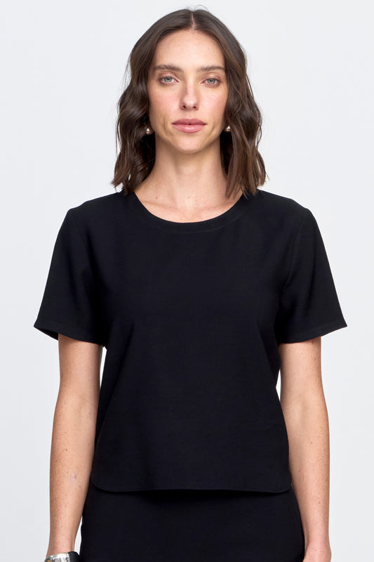 Blusa Alfaiataria Detalhe Vivo Preto