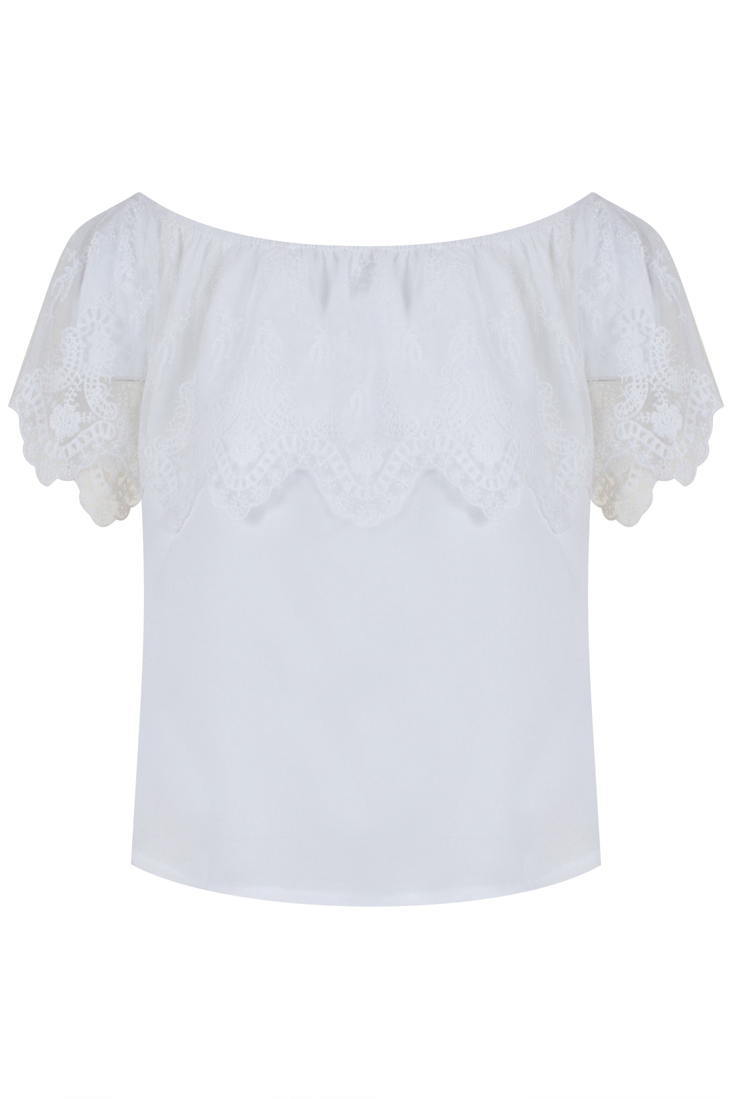 BLUSA CREPE OMBRO A OMBRO DET.TULE RENDA