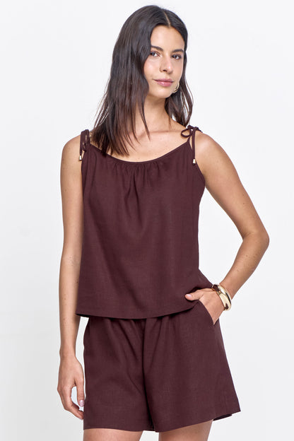 REGATA VISCOLINHO FRZ. FRT. LAÇO NAS ALÇAS