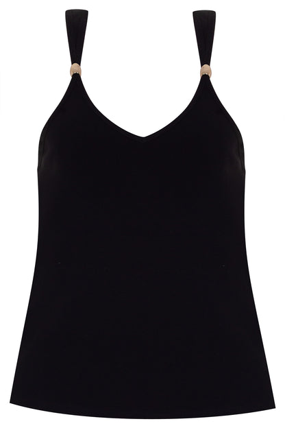 REGATA MALHA RIB C/DETALHE PONTEIRAS NA ALÇA