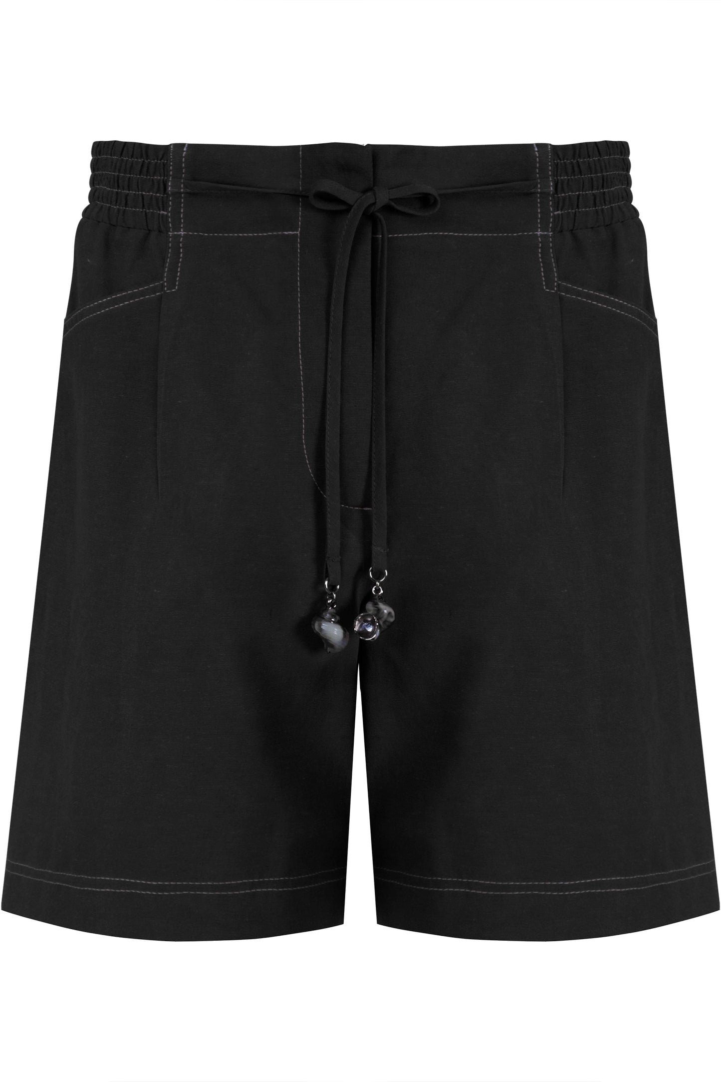 BERMUDA VISCOSE MISTA DT. PESPONTOS EM CONTRASTE