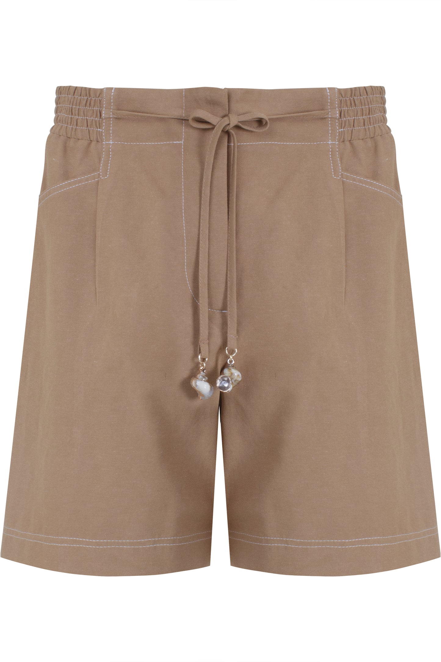 BERMUDA VISCOSE MISTA DT. PESPONTOS EM CONTRASTE