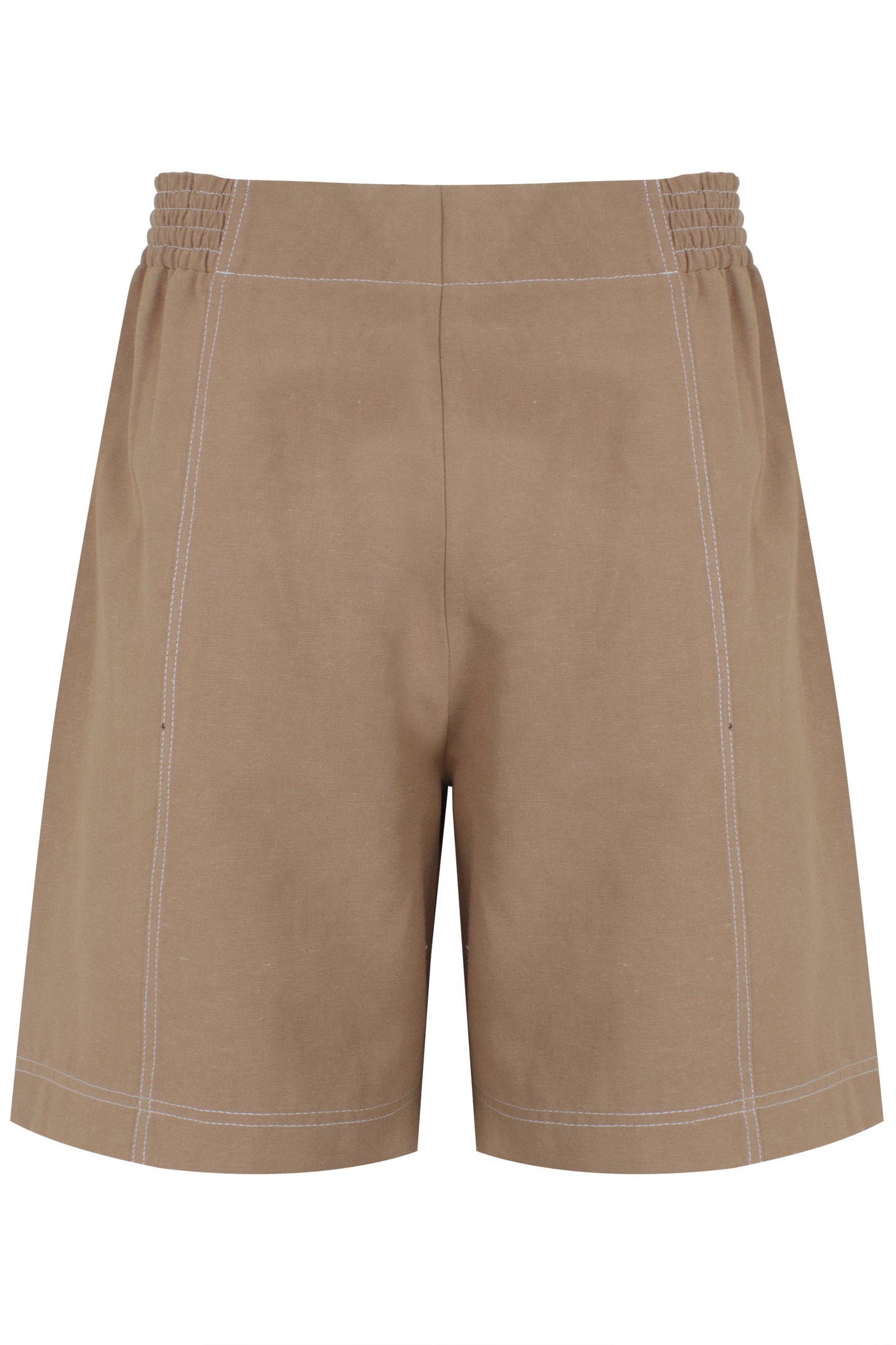 BERMUDA VISCOSE MISTA DT. PESPONTOS EM CONTRASTE