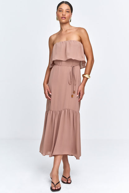 Vestido Chiffon Mocha