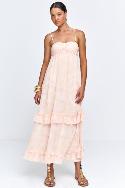 Vestido Feminino Crepe Estilo Tomara que Caia Amarelo