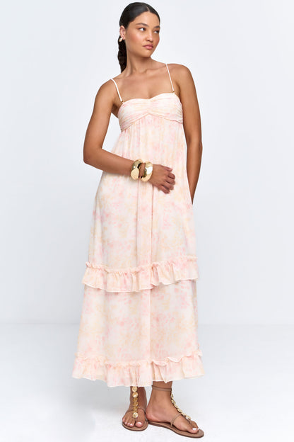 Vestido Feminino Crepe Estilo Tomara que Caia Amarelo