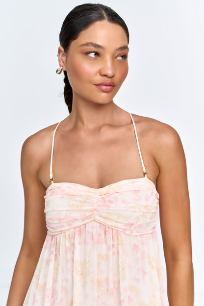 Vestido Feminino Crepe Estilo Tomara que Caia Amarelo