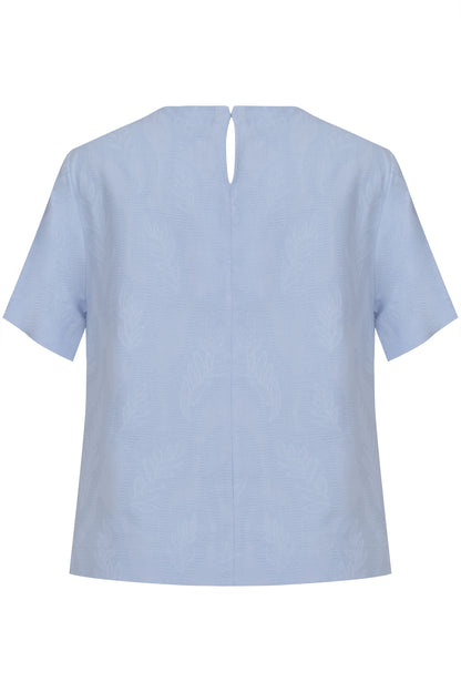 Blusa Viscolinho Jacquard Azul