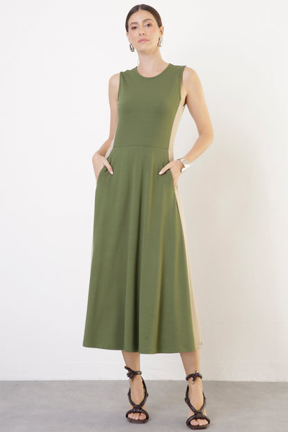 Vestido Moletom Bicolor