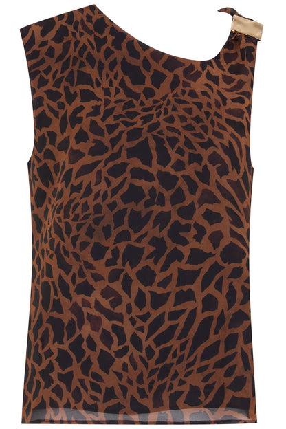 BLUSA CHIFFON ESTAMPADO PASSANTE NA ALÇA