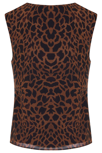 BLUSA CHIFFON ESTAMPADO PASSANTE NA ALÇA