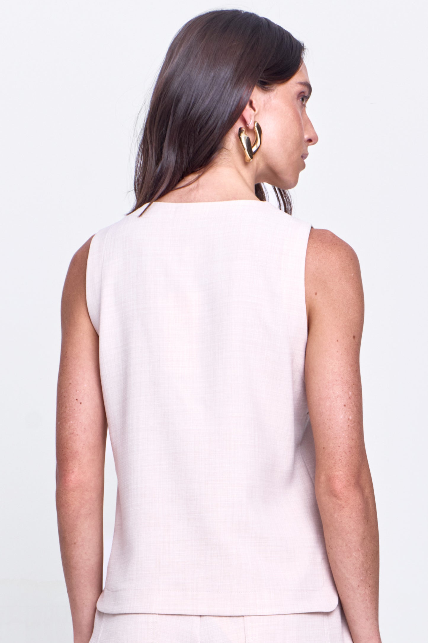 BLUSA ALFAITARIA TEXTURIZADA DECOTE V