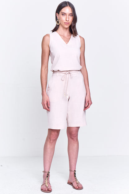 BLUSA ALFAITARIA TEXTURIZADA DECOTE V