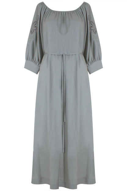 Vestido Viscolinho Bordado Verde