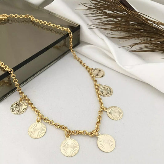 Choker Corrente Medalhas