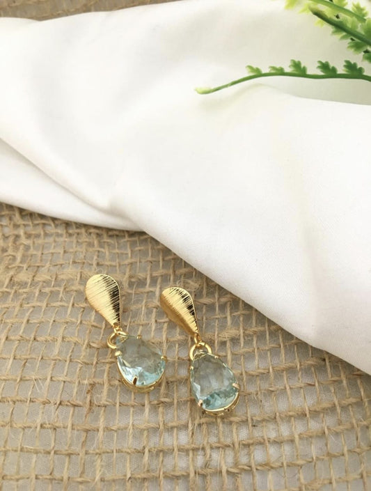 Brinco Gota Pedra Zirconia Verde