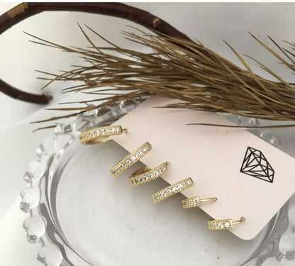 Trio Brinco Argolas com Zirconia