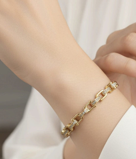 Bracelete Corrente Zirconia