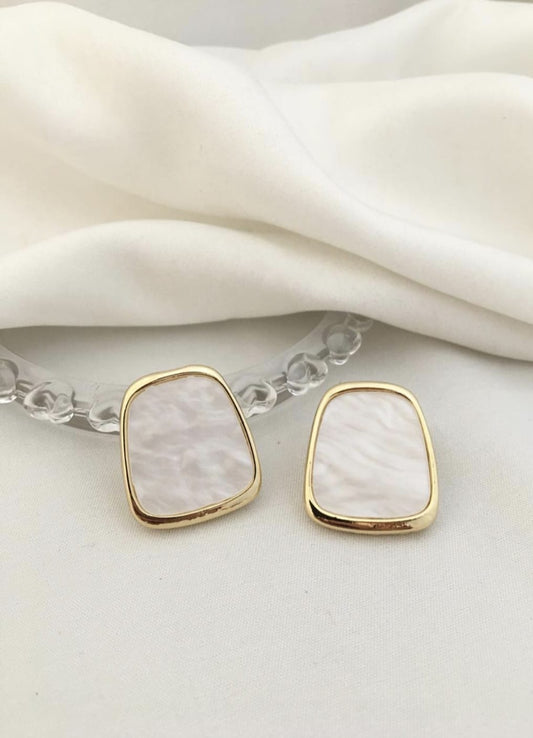 Brinco Placa Marmorizada Branco