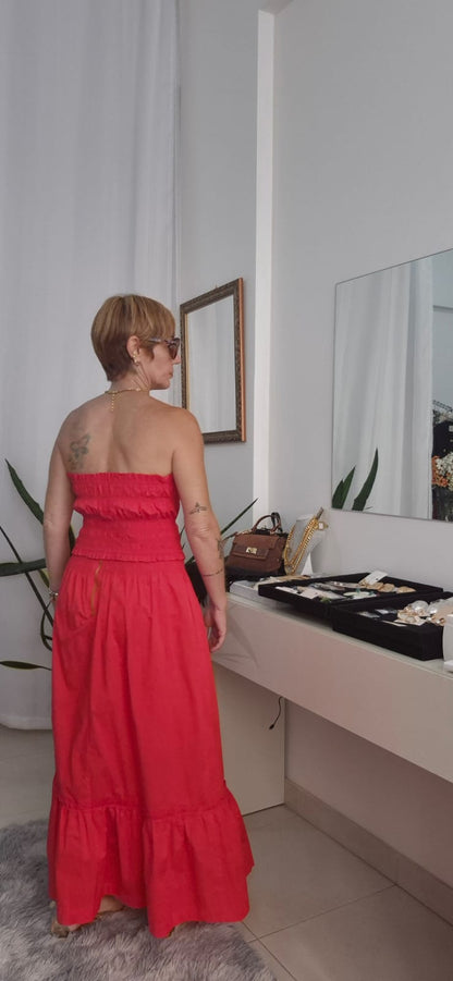 CONJUNTO TOP E SAIA MIDI