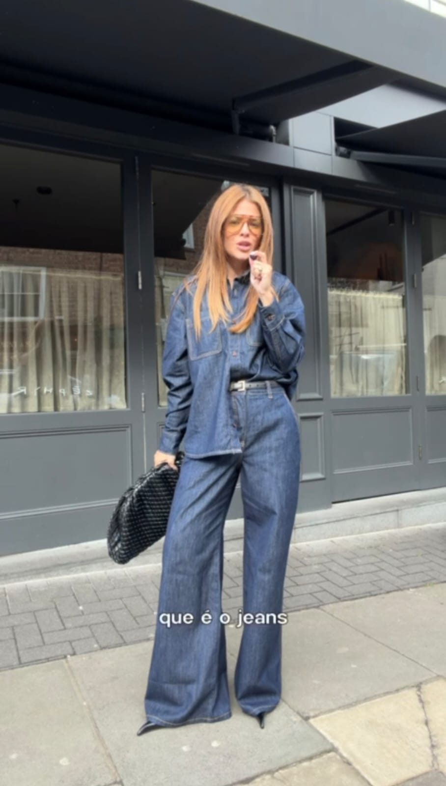 Calça Jeans Feminina Palazzo Cintura Alta Azul