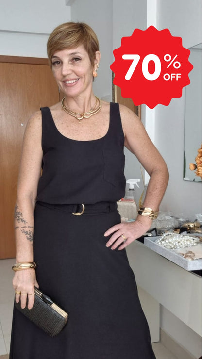 SAIA ALFAIATARIA COM CINTO E ELASTICO NO COS