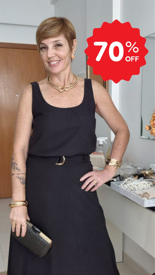 SAIA ALFAIATARIA COM CINTO E ELASTICO NO COS