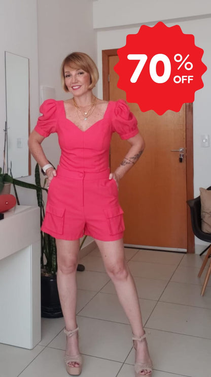 CONJUNTO ALFAIATARIA DE TOP E SHORT ALICE