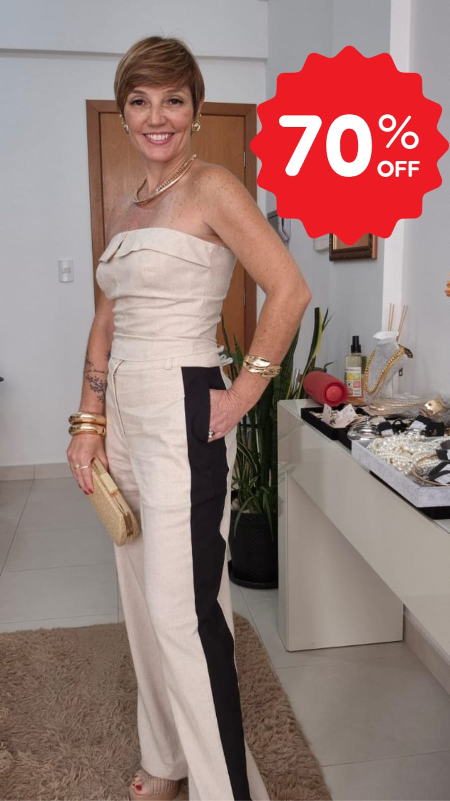 CALÇA ALFAITARIA BICOLOR